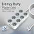 Promate PowerCord8EU-2M 4000W EU Power Strip with 8 AC Outlets & 3 USB Ports